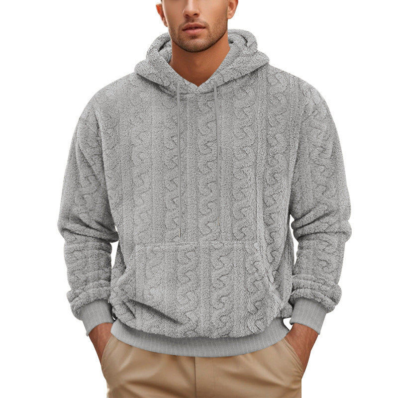 Fall Winter Hooded Jacquard Leisure Sweater