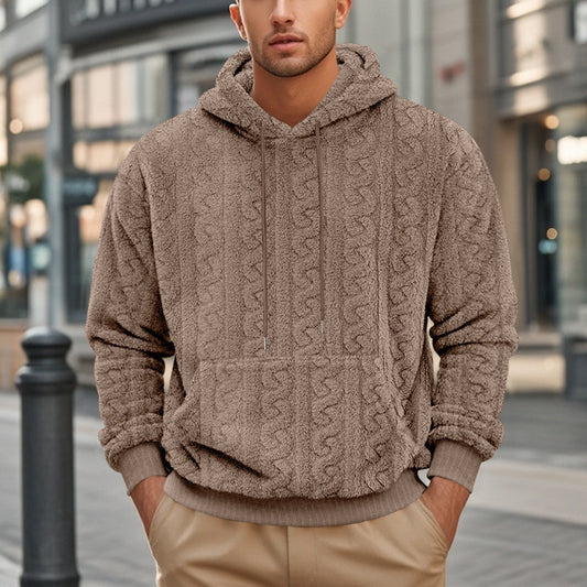 Fall Winter Hooded Jacquard Leisure Sweater