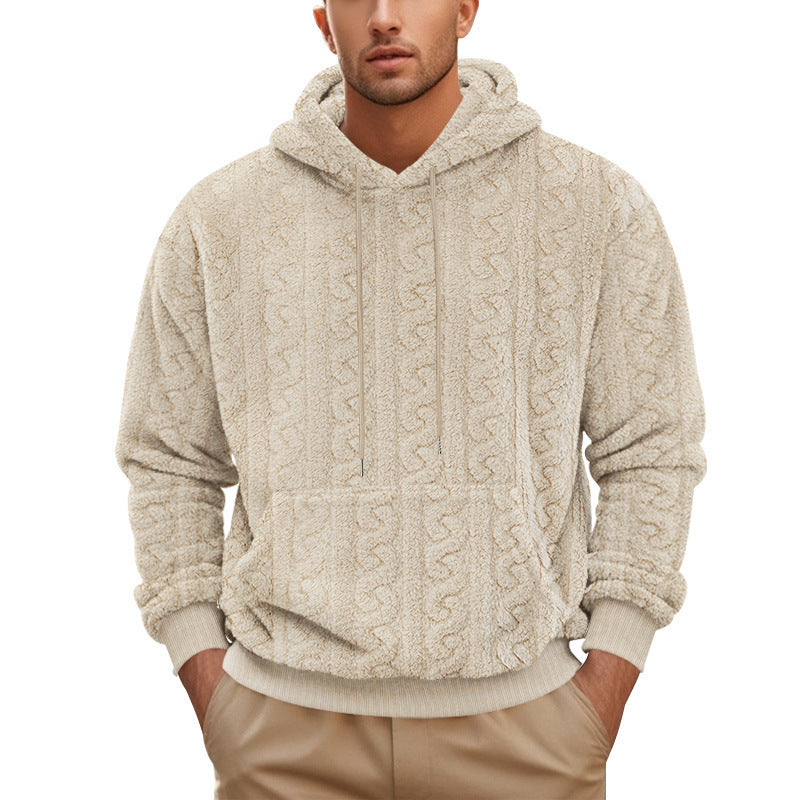 Fall Winter Hooded Jacquard Leisure Sweater