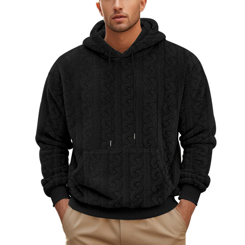 Fall Winter Hooded Jacquard Leisure Sweater