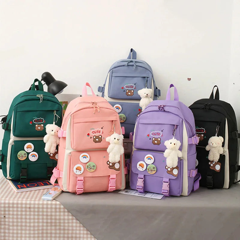 5Pcs Child School Backpacks w/ Pencil Cases