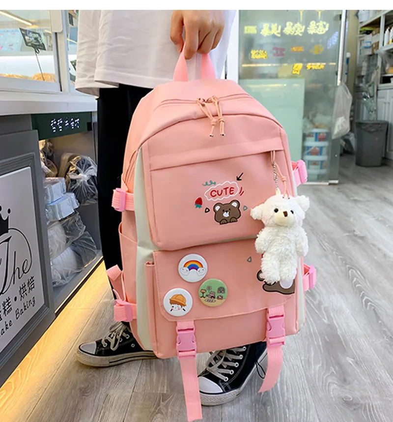 5Pcs Child School Backpacks w/ Pencil Cases