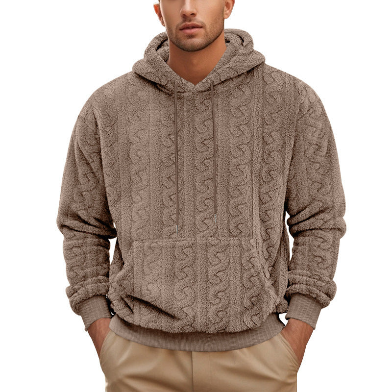 Fall Winter Hooded Jacquard Leisure Sweater