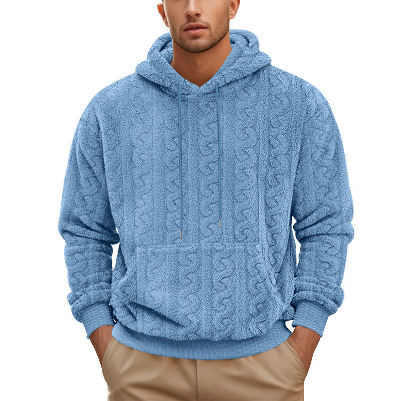 Fall Winter Hooded Jacquard Leisure Sweater